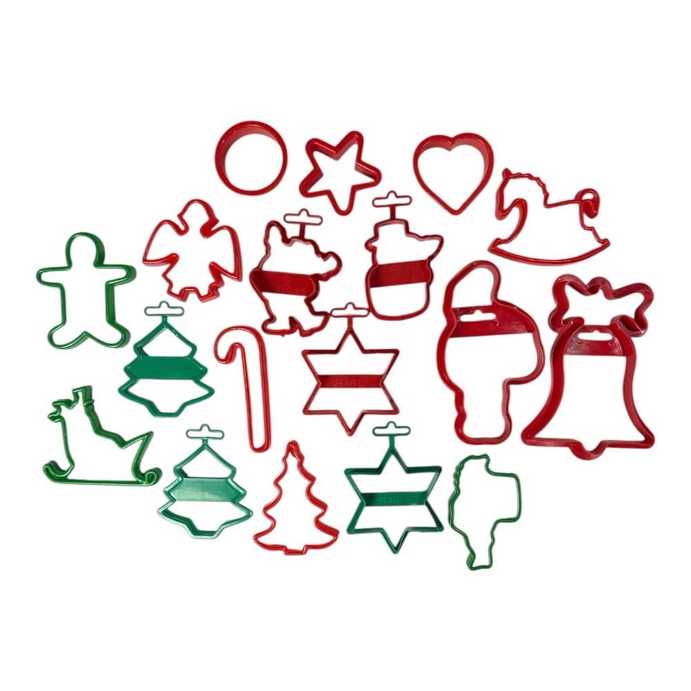 18 Holiday Christmas Cookie Cutters Tree Santa Star Snowman Crafts Playdough